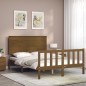 vidaXL Estructura cama y cabecero madera maciza marrón miel 120x200 cm vidaXL Estructura cama y cabecero madera maciza marrón miel 120x200 cm