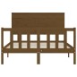 vidaXL Estructura cama y cabecero madera maciza marrón miel 120x200 cm vidaXL Estructura cama y cabecero madera maciza marrón miel 120x200 cm