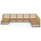 vidaXL Muebles de jardín 8 piezas marrón miel madera maciza de pino