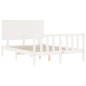 vidaXL Estructura de cama con cabecero madera maciza blanco 140x200 cm vidaXL Estructura de cama con cabecero madera maciza blanco 140x200 cm
