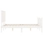 vidaXL Estructura de cama con cabecero madera maciza blanco 140x200 cm vidaXL Estructura de cama con cabecero madera maciza blanco 140x200 cm