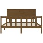 vidaXL Estructura de cama matrimonio con cabecero madera marrón miel vidaXL Estructura de cama matrimonio con cabecero madera marrón miel