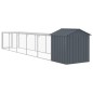 vidaXL Gallinero con corral acero galvanizado gris 117x609x123 cm vidaXL Gallinero con corral acero galvanizado gris 117x609x123 cm
