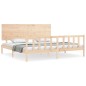 vidaXL Estructura de cama de matrimonio con cabecero madera maciza vidaXL Estructura de cama de matrimonio con cabecero madera maciza