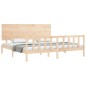 vidaXL Estructura de cama de matrimonio con cabecero madera maciza vidaXL Estructura de cama de matrimonio con cabecero madera maciza