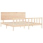 vidaXL Estructura de cama de matrimonio con cabecero madera maciza vidaXL Estructura de cama de matrimonio con cabecero madera maciza