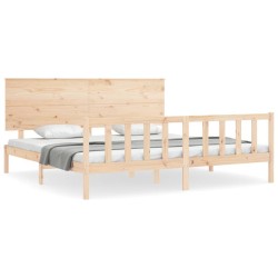 vidaXL Estructura de cama con cabecero madera maciza 200x200 cm