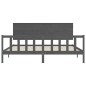vidaXL Estructura de cama con cabecero madera maciza gris 200x200 cm