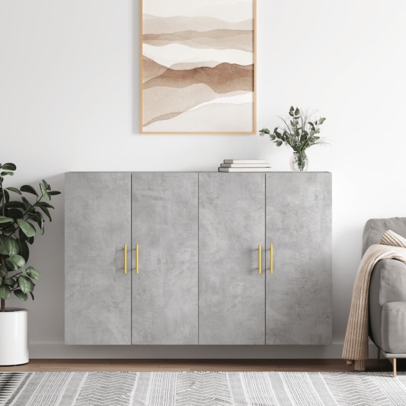 vidaXL Armario de pared 2 unidades gris hormigón 69,5x34x90 cm vidaXL Armario de pared 2 unidades gris hormigón 69,5x34x90 cm