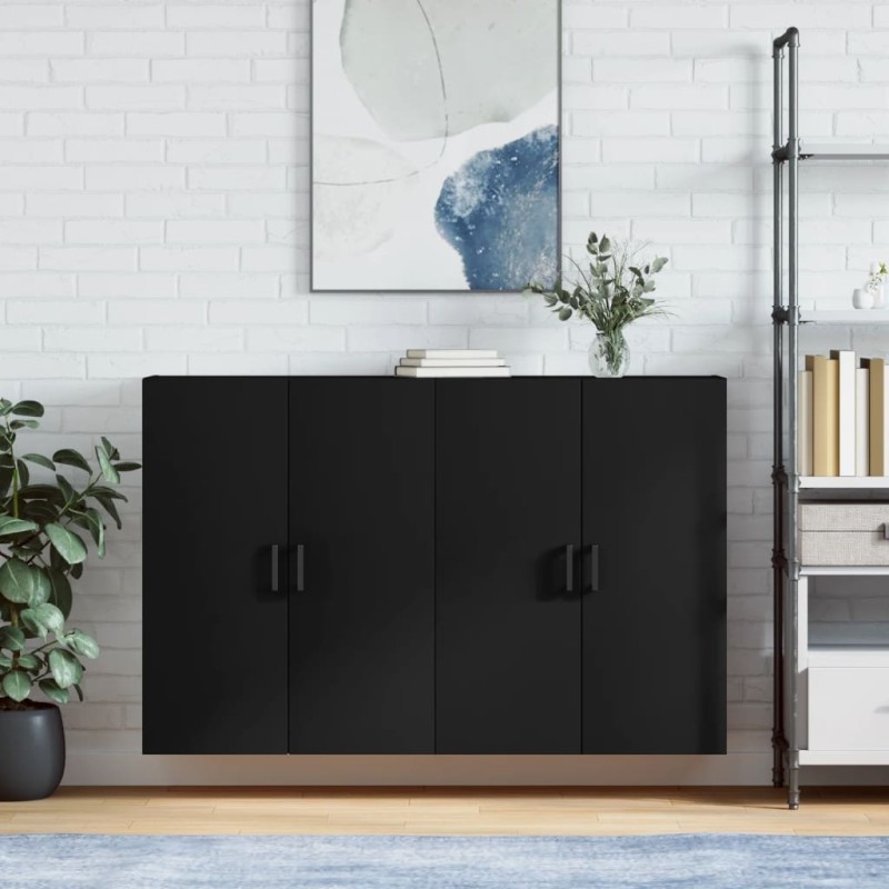 vidaXL Armarios de pared 2 unidades negro 69,5x34x90 cm vidaXL Armarios de pared 2 unidades negro 69,5x34x90 cm