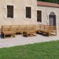 vidaXL Muebles de jardín 9 pzas y cojines marrón miel madera pino vidaXL Muebles de jardín 9 pzas y cojines marrón miel madera pino