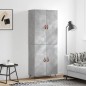 vidaXL Aparador alto madera contrachapada gris hormigón 69,5x34x180 cm vidaXL Aparador alto madera contrachapada gris hormigón 69,5x34x180 cm