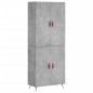 vidaXL Aparador alto madera contrachapada gris hormigón 69,5x34x180 cm vidaXL Aparador alto madera contrachapada gris hormigón 69,5x34x180 cm