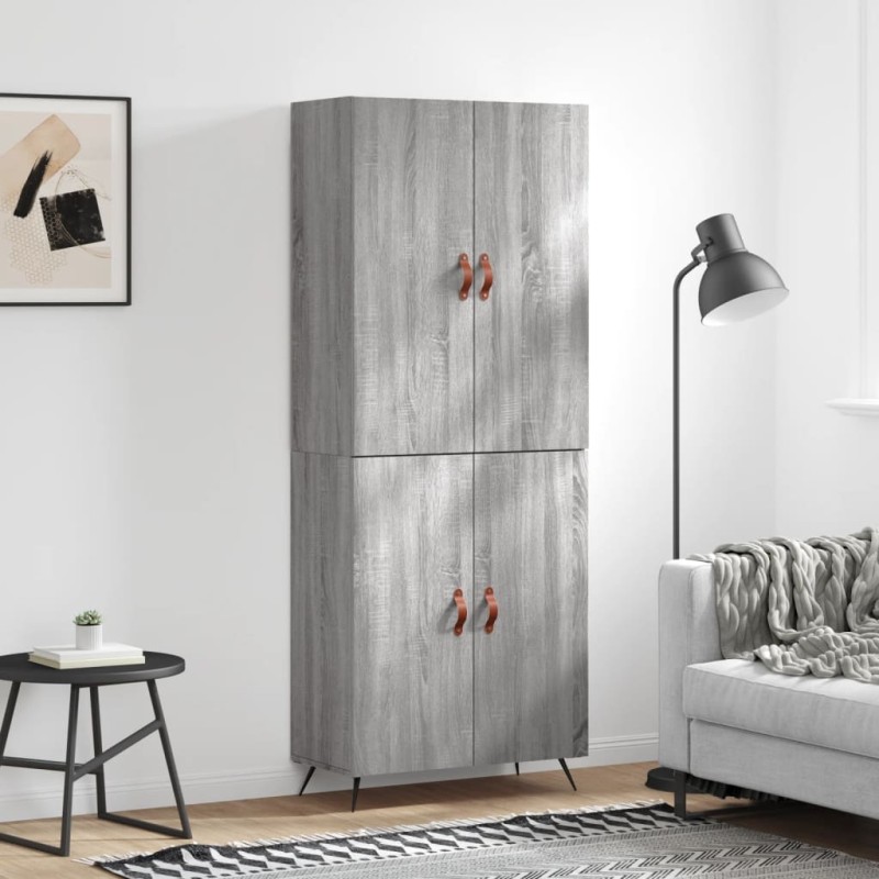 vidaXL Aparador alto madera contrachapada gris sonoma 69,5x34x180 cm vidaXL Aparador alto madera contrachapada gris sonoma 69,5x34x180 cm