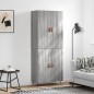vidaXL Aparador alto madera contrachapada gris sonoma 69,5x34x180 cm vidaXL Aparador alto madera contrachapada gris sonoma 69,5x34x180 cm