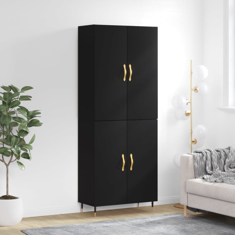 vidaXL Aparador alto madera contrachapada negro 69,5x34x180 cm vidaXL Aparador alto madera contrachapada negro 69,5x34x180 cm
