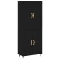vidaXL Aparador alto madera contrachapada negro 69,5x34x180 cm vidaXL Aparador alto madera contrachapada negro 69,5x34x180 cm