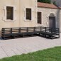 vidaXL Juego de muebles de jardín 7 piezas negro madera maciza de pino vidaXL Juego de muebles de jardín 7 piezas negro madera maciza de pino
