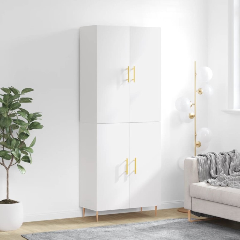 vidaXL Aparador alto madera contrachapada blanco brillo 69,5x34x180 cm vidaXL Aparador alto madera contrachapada blanco brillo 69,5x34x180 cm