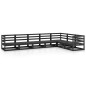 vidaXL Juego de muebles de jardín 7 piezas negro madera maciza de pino vidaXL Juego de muebles de jardín 7 piezas negro madera maciza de pino