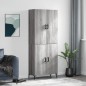vidaXL Aparador alto madera contrachapada gris sonoma 69,5x34x180 cm