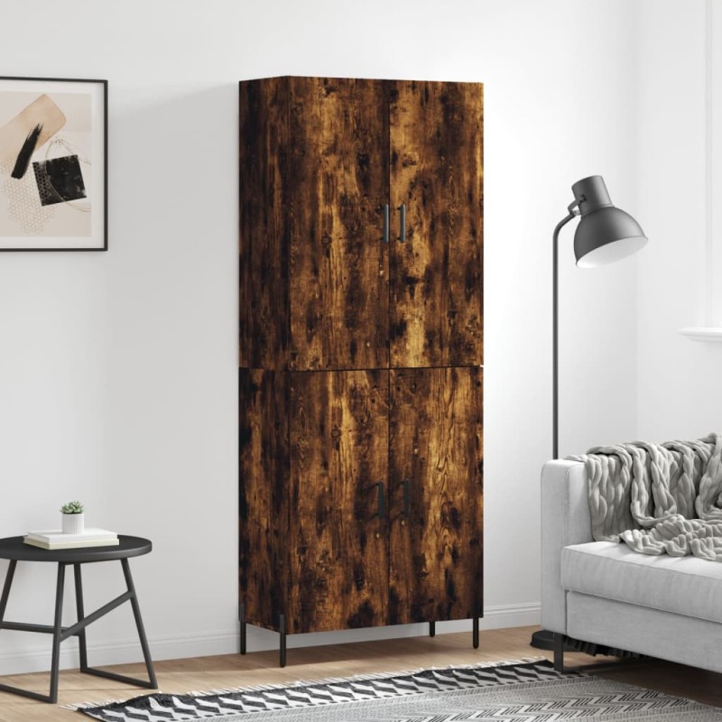 vidaXL Aparador alto madera contrachapada roble ahumado 69,5x34x180 cm vidaXL Aparador alto madera contrachapada roble ahumado 69,5x34x180 cm
