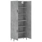 vidaXL Aparador alto madera contrachapada gris hormigón 69,5x34x180 cm vidaXL Aparador alto madera contrachapada gris hormigón 69,5x34x180 cm