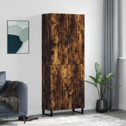 vidaXL Aparador alto madera contrachapada roble ahumado 69,5x34x180 cm