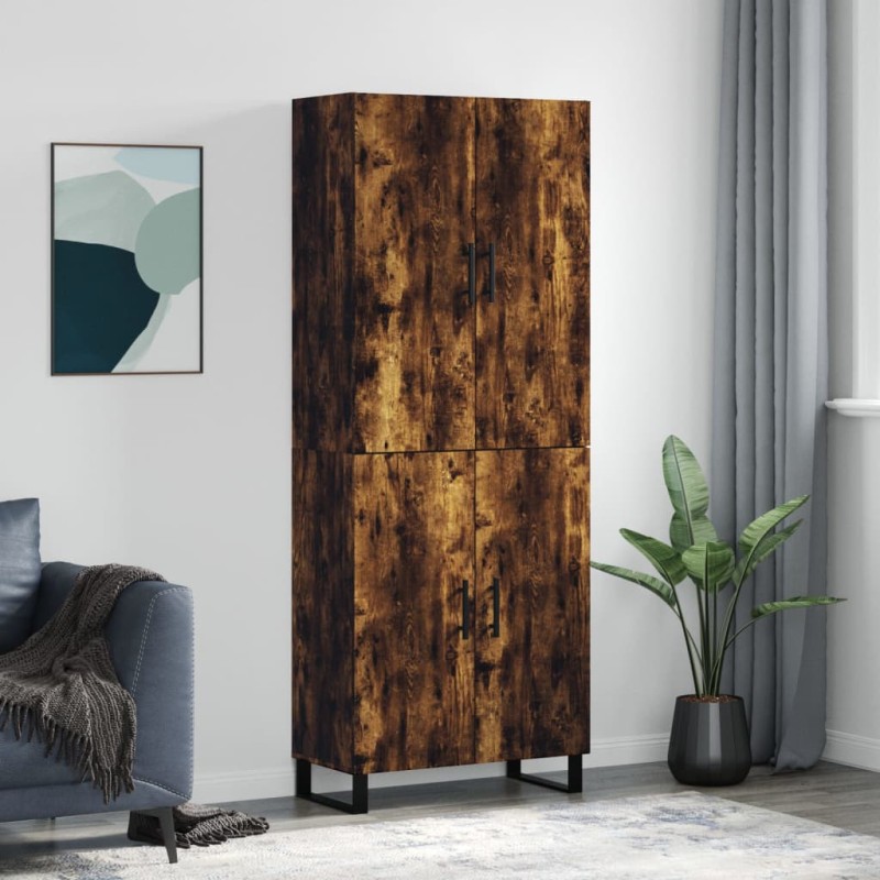 vidaXL Aparador alto madera contrachapada roble ahumado 69,5x34x180 cm vidaXL Aparador alto madera contrachapada roble ahumado 69,5x34x180 cm
