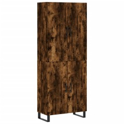 vidaXL Aparador alto madera contrachapada roble ahumado 69,5x34x180 cm
