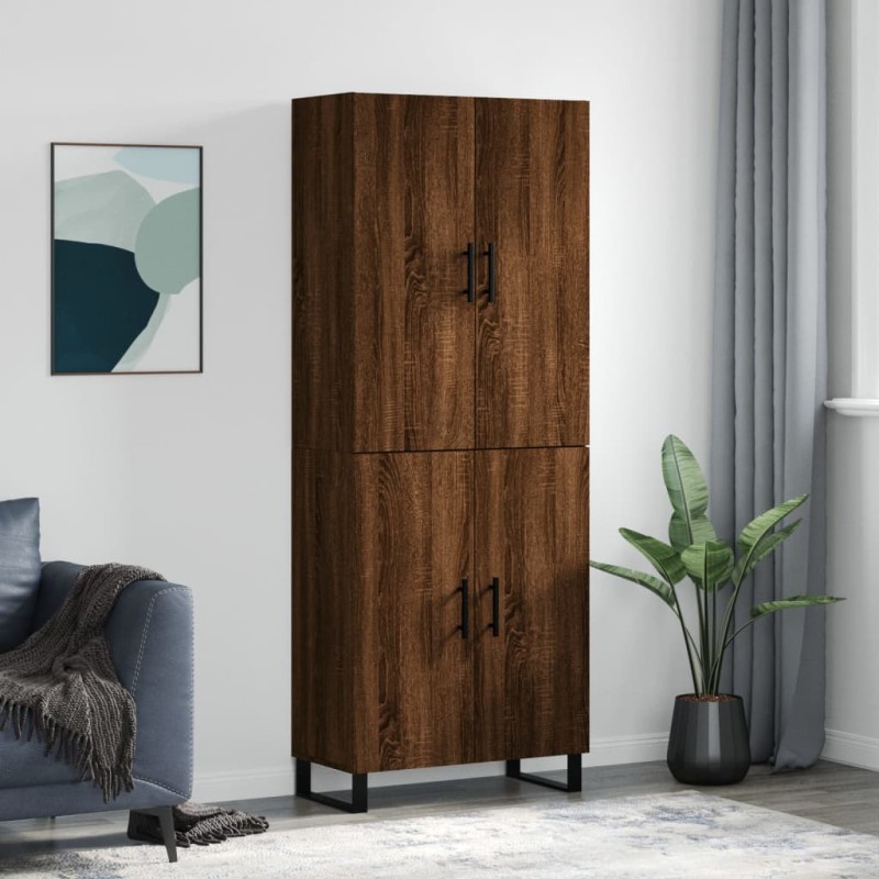 vidaXL Aparador alto madera contrachapada marrón roble 69,5x34x180 cm vidaXL Aparador alto madera contrachapada marrón roble 69,5x34x180 cm
