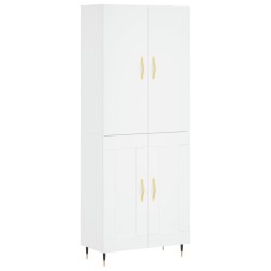 vidaXL Aparador alto madera contrachapada blanco 69,5x34x180 cm