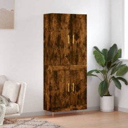 vidaXL Aparador alto madera contrachapada roble ahumado 69,5x34x180 cm
