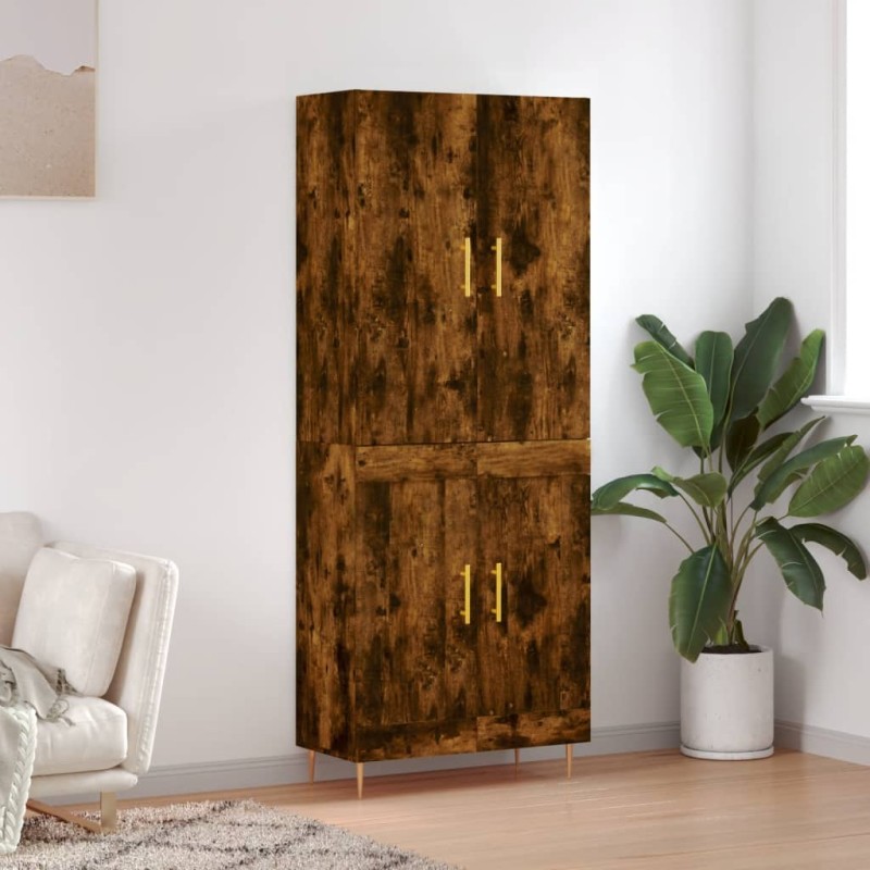 vidaXL Aparador alto madera contrachapada roble ahumado 69,5x34x180 cm vidaXL Aparador alto madera contrachapada roble ahumado 69,5x34x180 cm