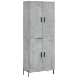 vidaXL Aparador alto madera contrachapada gris hormigón 69,5x34x180 cm