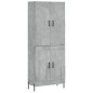 vidaXL Aparador alto madera contrachapada gris hormigón 69,5x34x180 cm