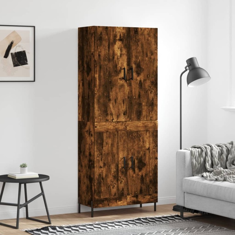vidaXL Aparador alto madera contrachapada roble ahumado 69,5x34x180 cm vidaXL Aparador alto madera contrachapada roble ahumado 69,5x34x180 cm
