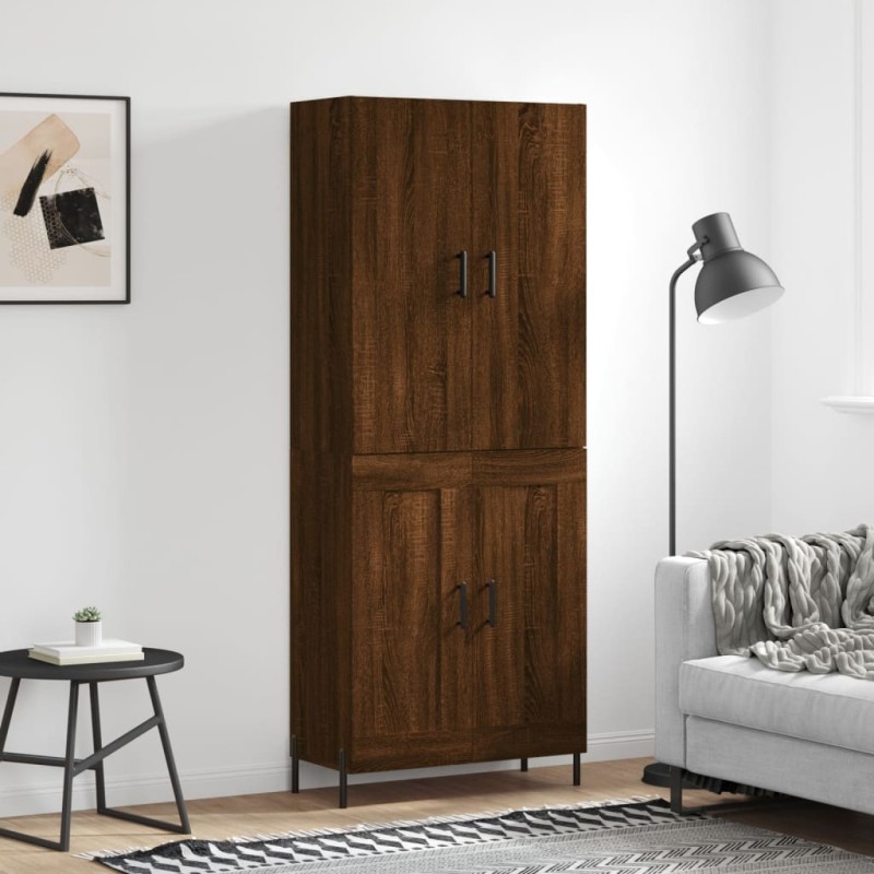 vidaXL Aparador alto madera contrachapada marrón roble 69,5x34x180 cm vidaXL Aparador alto madera contrachapada marrón roble 69,5x34x180 cm