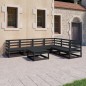 vidaXL Juego de muebles de jardín 7 piezas negro madera maciza de pino vidaXL Juego de muebles de jardín 7 piezas negro madera maciza de pino