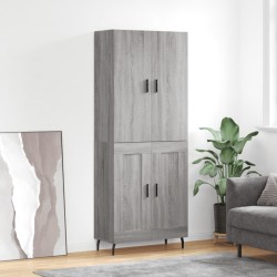 vidaXL Aparador alto madera contrachapada gris sonoma 69,5x34x180 cm