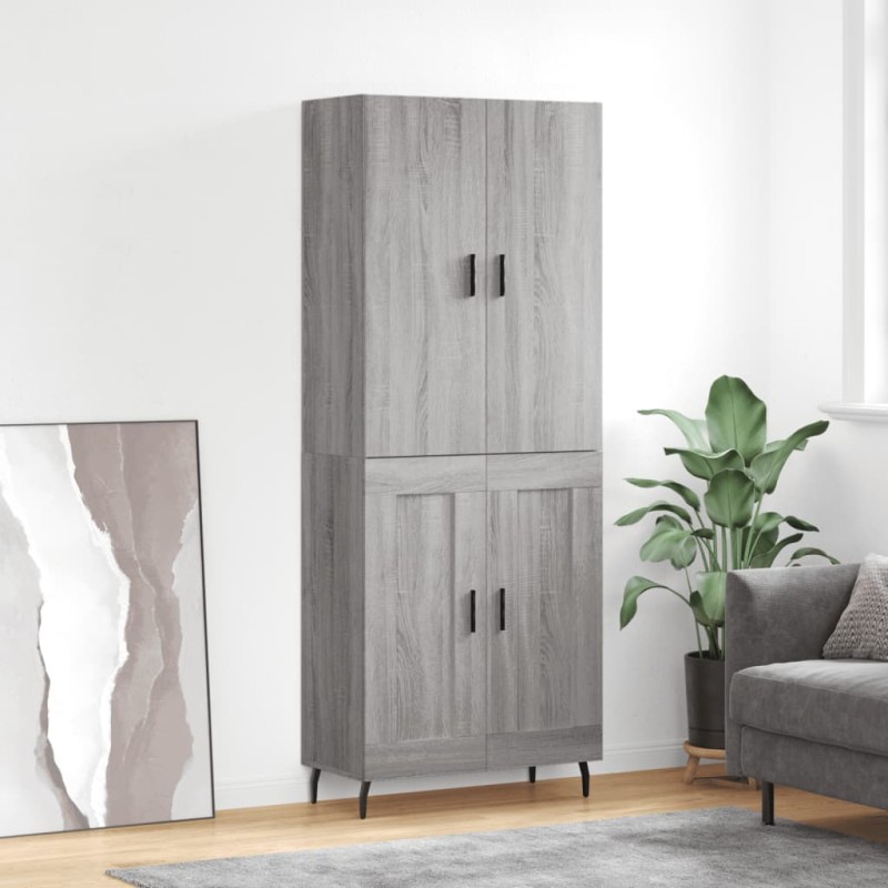 vidaXL Aparador alto madera contrachapada gris sonoma 69,5x34x180 cm vidaXL Aparador alto madera contrachapada gris sonoma 69,5x34x180 cm