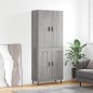 vidaXL Aparador alto madera contrachapada gris sonoma 69,5x34x180 cm vidaXL Aparador alto madera contrachapada gris sonoma 69,5x34x180 cm