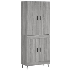 vidaXL Aparador alto madera contrachapada gris sonoma 69,5x34x180 cm