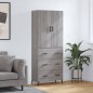 vidaXL Aparador alto madera contrachapada gris sonoma 69,5x34x180 cm vidaXL Aparador alto madera contrachapada gris sonoma 69,5x34x180 cm