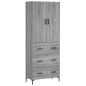 vidaXL Aparador alto madera contrachapada gris sonoma 69,5x34x180 cm vidaXL Aparador alto madera contrachapada gris sonoma 69,5x34x180 cm