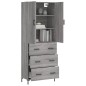 vidaXL Aparador alto madera contrachapada gris sonoma 69,5x34x180 cm vidaXL Aparador alto madera contrachapada gris sonoma 69,5x34x180 cm