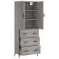 vidaXL Aparador alto madera contrachapada gris sonoma 69,5x34x180 cm vidaXL Aparador alto madera contrachapada gris sonoma 69,5x34x180 cm