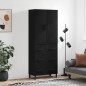 vidaXL Aparador alto madera contrachapada negro 69,5x34x180 cm vidaXL Aparador alto madera contrachapada negro 69,5x34x180 cm