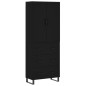 vidaXL Aparador alto madera contrachapada negro 69,5x34x180 cm vidaXL Aparador alto madera contrachapada negro 69,5x34x180 cm