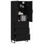 vidaXL Aparador alto madera contrachapada negro 69,5x34x180 cm vidaXL Aparador alto madera contrachapada negro 69,5x34x180 cm